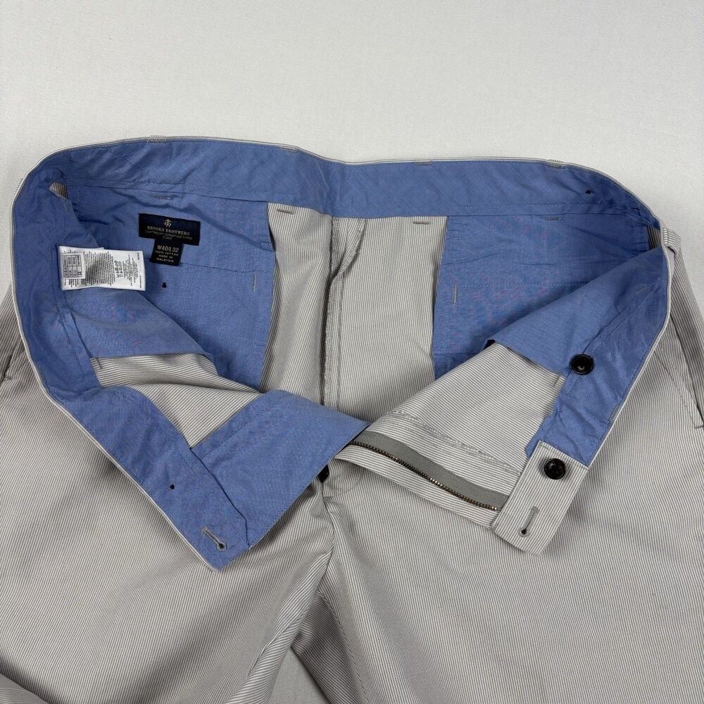 Brooks Brothers Chino Clark Pants W40 L32 100% Cotton Light Blue And Gray Lot 2 - Picture 7 of 16